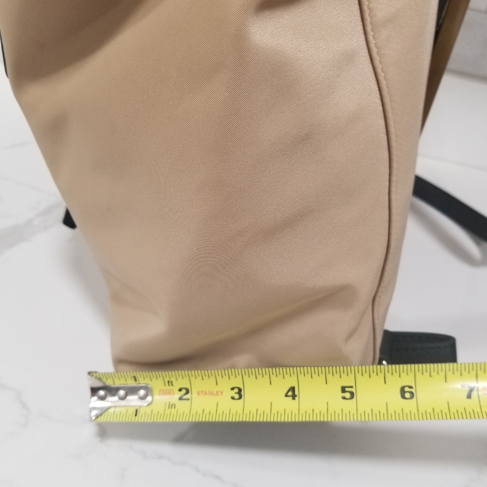 EUC Karl Lagerfeld Paris Large Tan/Black Nylon Backpack/Shoulder Bag - Picture 14 of 16